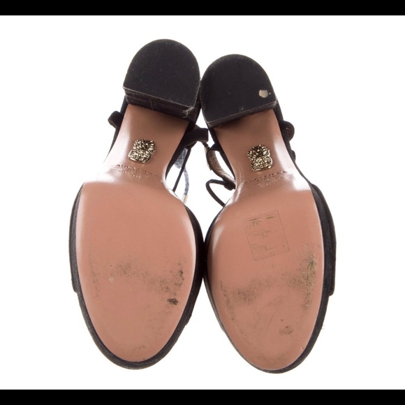 Aquazzura Austin Plateau Suede Platform Black - Picture 5 of 5